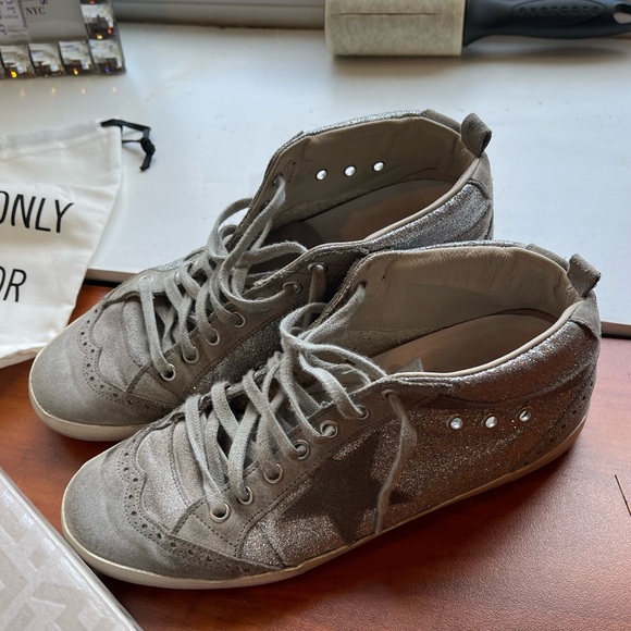 Silver sparkly Golden Goose Midstar sneakers - Picture 7 of 9